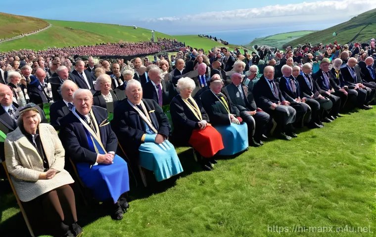 맨섬 행정 구조 - **Prompt 1: "The Heart of Manx Heritage: Tynwald Day Ceremony"**
A vibrant, wide-angle shot capt...